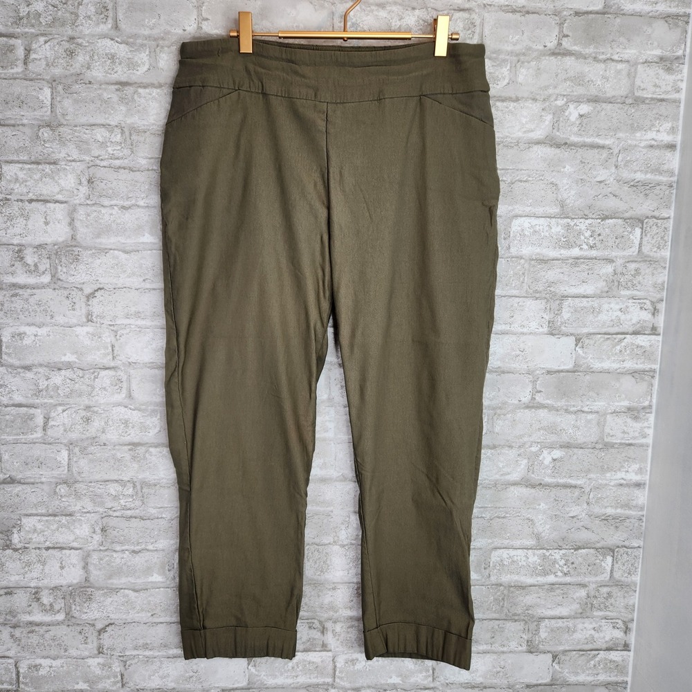 Tribal Pants Olive Green Stretch Pull On Casual 16W
